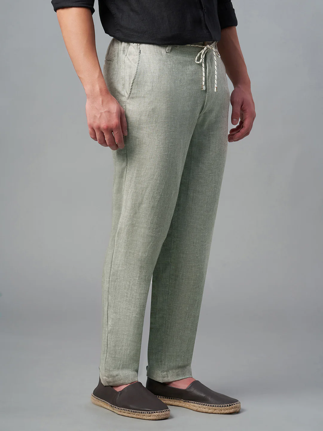 Men's Cotton Linen Regular Fit Pant LT Brown - Image 4