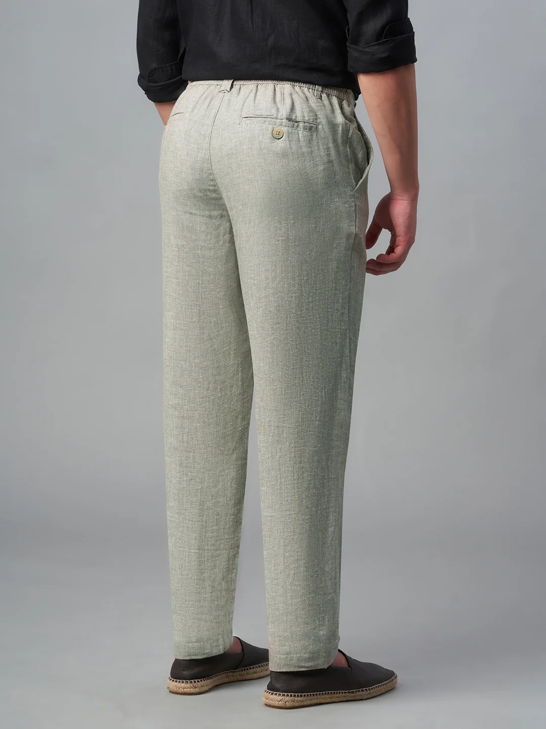 Men's Cotton Linen Regular Fit Pant LT Brown - Image 5