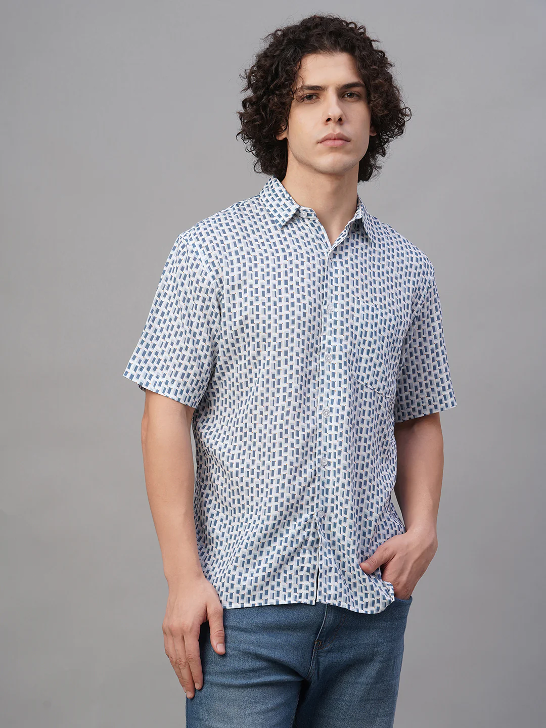 Men's Lyocell Linen Regular Fit Shirt Navy - Image 3