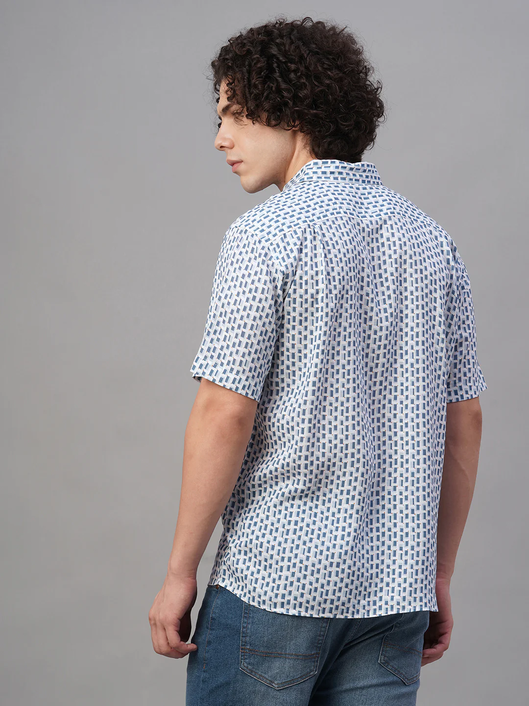 Men's Lyocell Linen Regular Fit Shirt Navy - Image 4