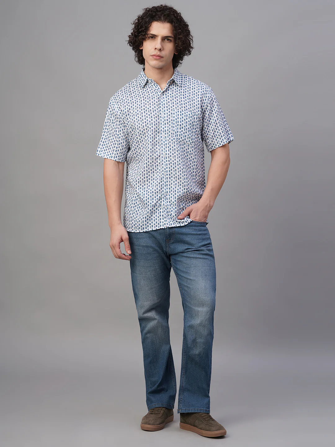 Men's Lyocell Linen Regular Fit Shirt Navy - Image 5