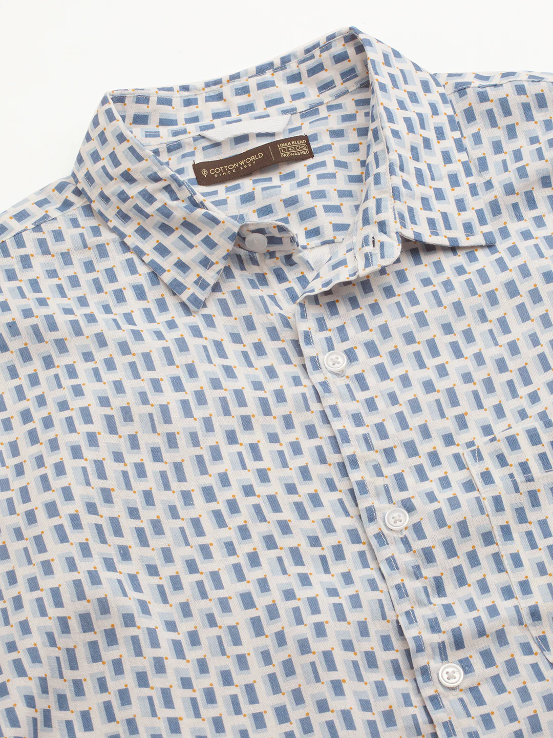 Men's Lyocell Linen Regular Fit Shirt Navy - Image 8