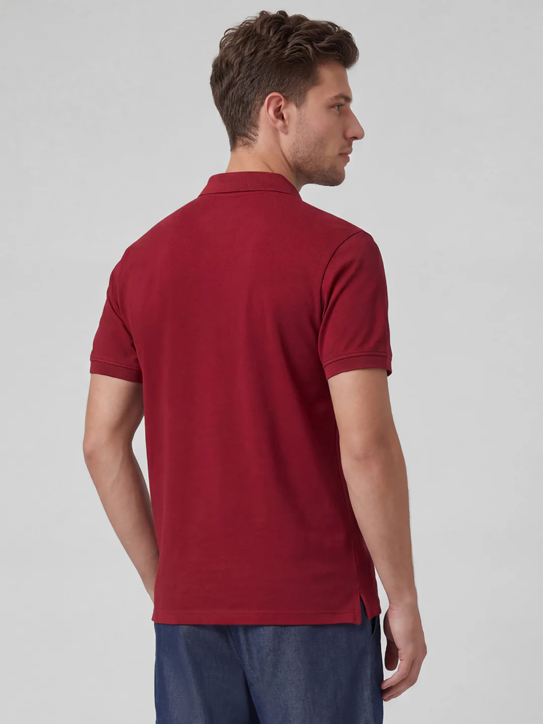 Men's 100% Organic Cotton Half Sleeves Regular Fit T-shirt Red - Image 3