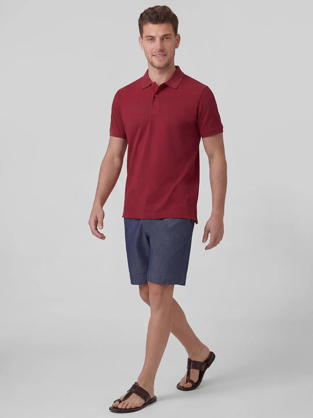 Men's 100% Organic Cotton Half Sleeves Regular Fit T-shirt Red - Image 4