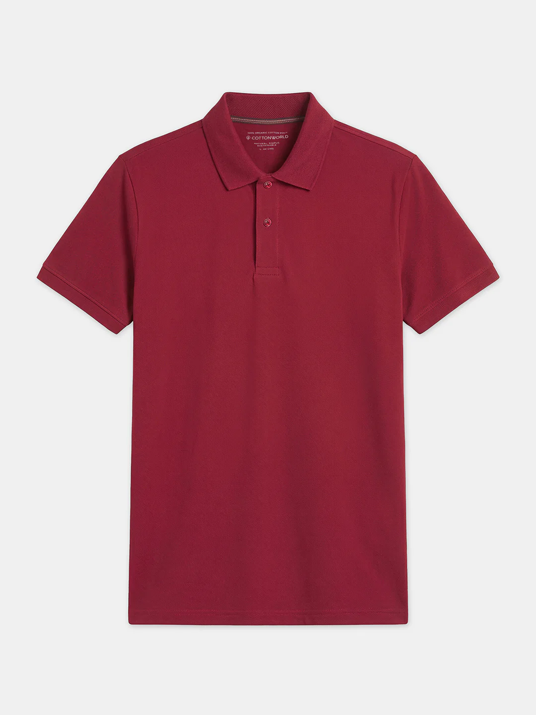 Men's 100% Organic Cotton Half Sleeves Regular Fit T-shirt Red - Image 7