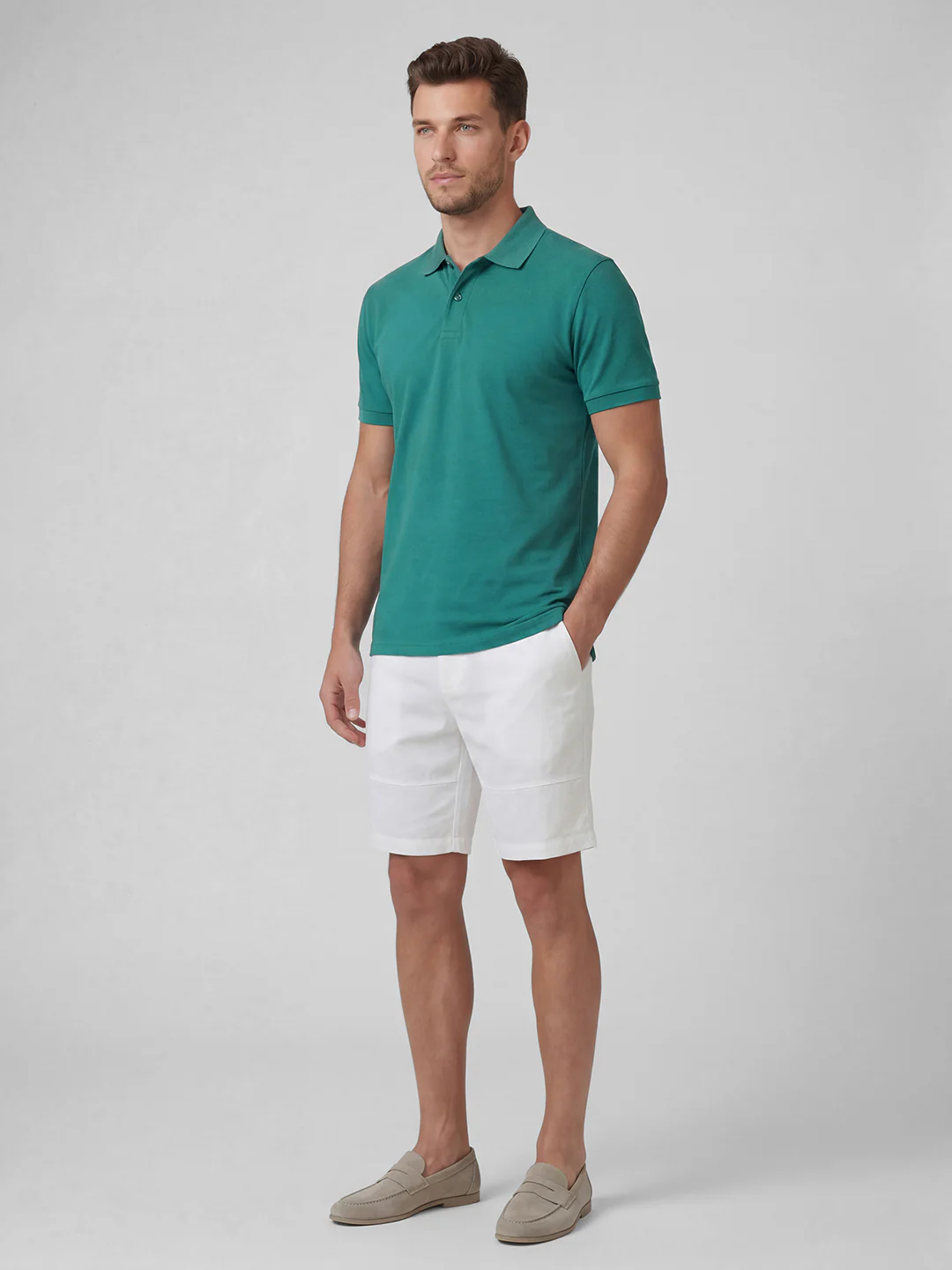 Men's 100% Organic Cotton Regular Fit Tshirt Teal - Image 4